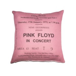 pink cushion cover concert ticket design for pink floyd