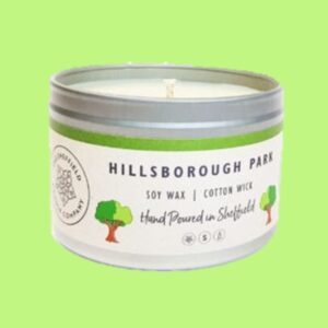 soy wax tin candle hillsborough park scent