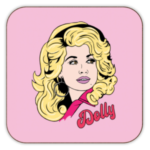 pink dolly parton coaster gift
