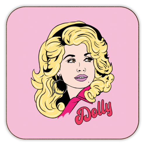 pink dolly parton coaster gift