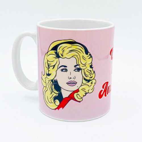 Dolly Parton pink cup of ambition mug