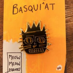 enamel pin basquiat cat artist badge