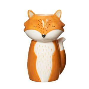 orange and white fox shaped flower vase