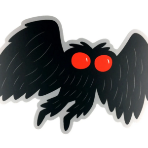 black mothman shaped sticker