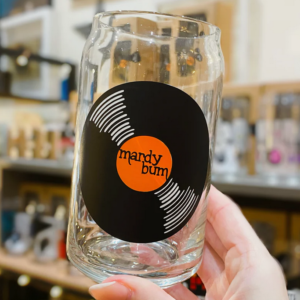 pint glass with mardy bum record picture