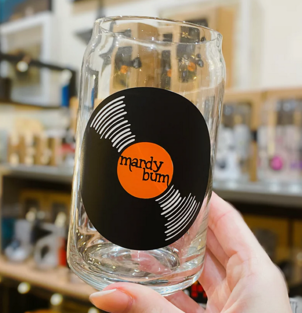 pint glass with mardy bum record picture